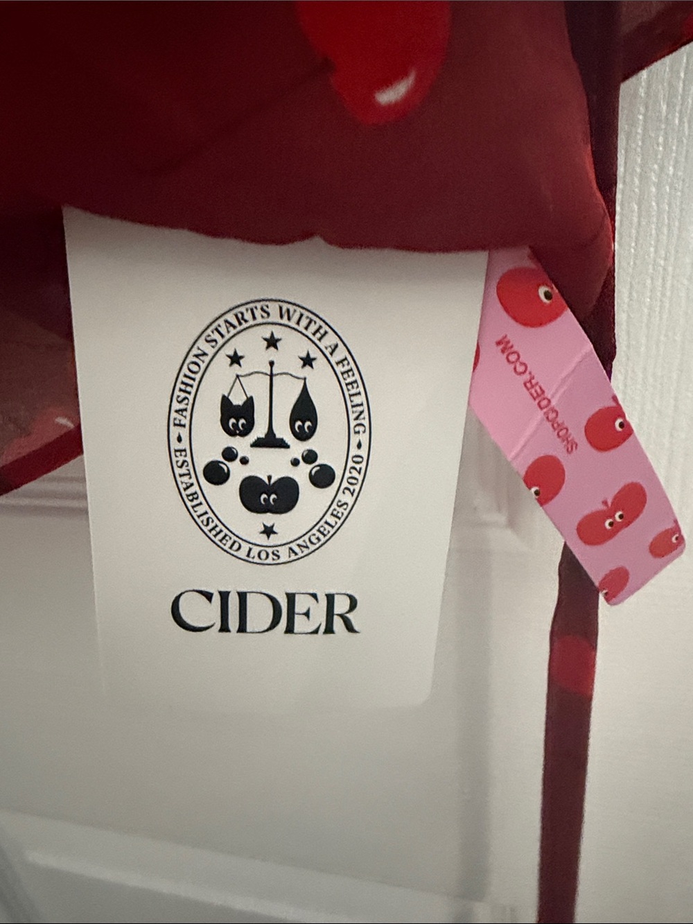 Cider Red Cherry-Print Ruffle Mini Dress - Picture 2 of 4
